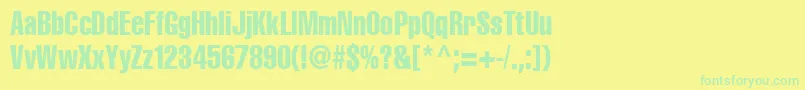 Czcionka Cyrilliccompressed90 – zielone czcionki na żółtym tle