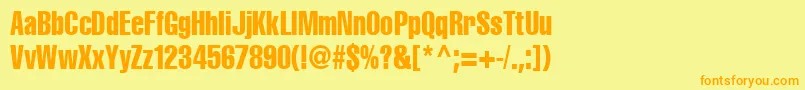 Cyrilliccompressed90 Font – Orange Fonts on Yellow Background