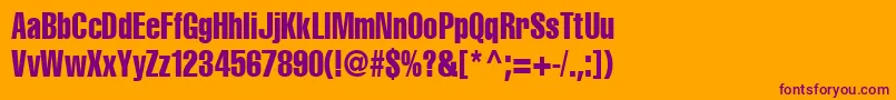 Fonte Cyrilliccompressed90 – fontes roxas em um fundo laranja