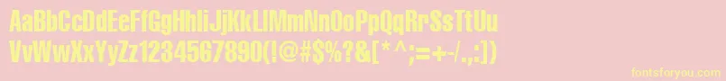 Fonte Cyrilliccompressed90 – fontes amarelas em um fundo rosa