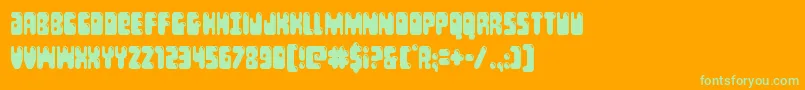 Bubblebuttcond Font – Green Fonts on Orange Background