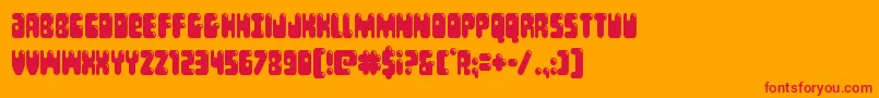 Bubblebuttcond Font – Red Fonts on Orange Background