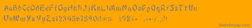 Bonzai-Schriftart – Graue Schriften auf orangefarbenem Hintergrund