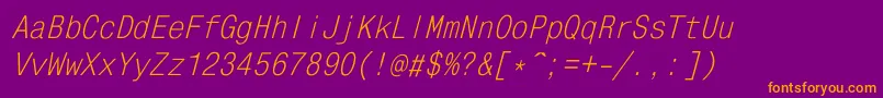 MonocondensedItalic Font – Orange Fonts on Purple Background