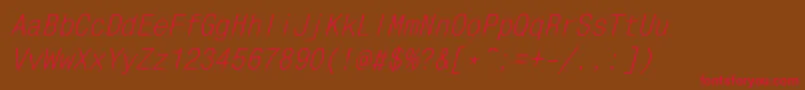 More about MonocondensedItalic Font MonocondensedItalic Font – Red Fonts on Brown Background