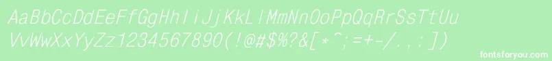 MonocondensedItalic Font – White Fonts on Green Background
