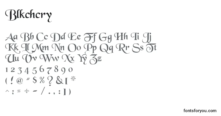 A fonte Blkchcry – alfabeto, números, caracteres especiais