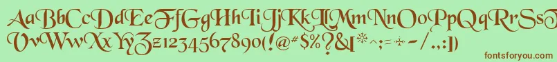 Blkchcry Font – Brown Fonts on Green Background