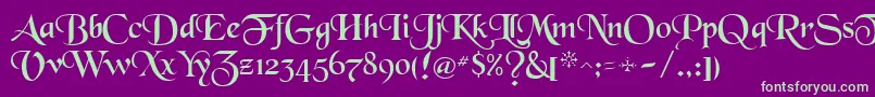 Blkchcry Font – Green Fonts on Purple Background