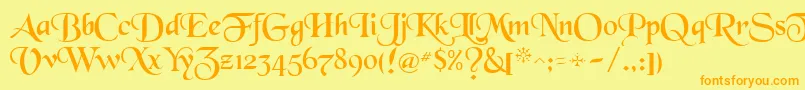 Blkchcry Font – Orange Fonts on Yellow Background