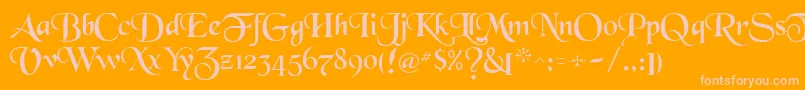 Blkchcry Font – Pink Fonts on Orange Background