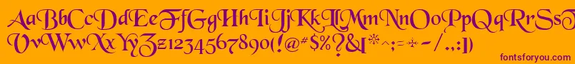 Blkchcry Font – Purple Fonts on Orange Background