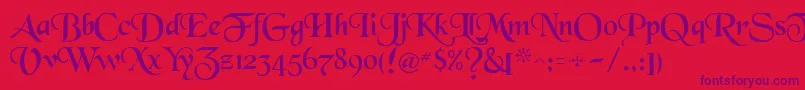 Blkchcry Font – Purple Fonts on Red Background