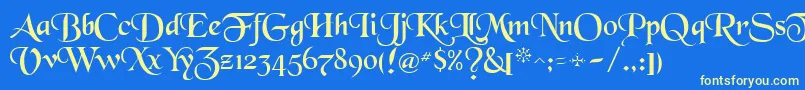 Blkchcry Font – Yellow Fonts on Blue Background