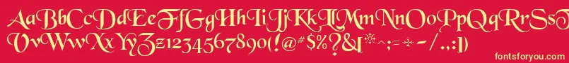 Blkchcry Font – Yellow Fonts on Red Background