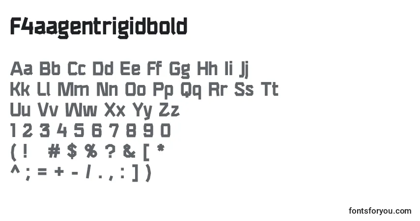 Шрифт F4aagentrigidbold – алфавит, цифры, специальные символы
