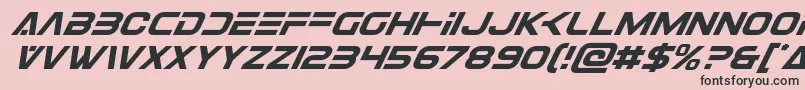 Eurofightersuperital-Schriftart – Schwarze Schriften auf rosa Hintergrund