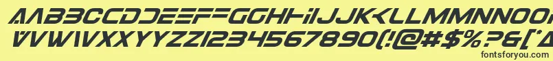 Eurofightersuperital Font – Black Fonts on Yellow Background