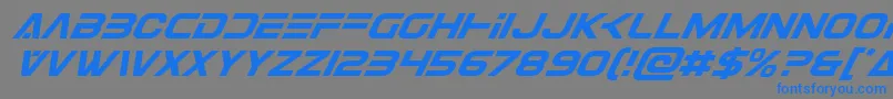 Eurofightersuperital-Schriftart – Blaue Schriften auf grauem Hintergrund