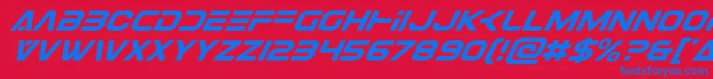 Eurofightersuperital Font – Blue Fonts on Red Background
