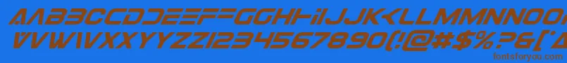 Eurofightersuperital Font – Brown Fonts on Blue Background