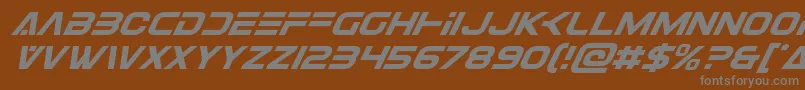 Więcej informacji o czcionce Eurofightersuperital Czcionka Eurofightersuperital – szare czcionki na brązowym tle