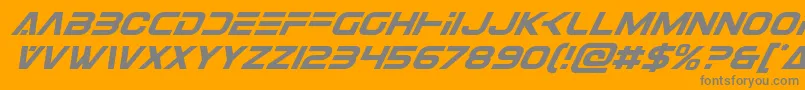 フォントEurofightersuperital – オレンジの背景に灰色の文字