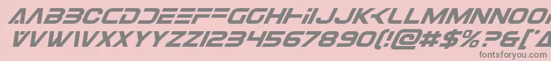 Czcionka Eurofightersuperital – szare czcionki na różowym tle