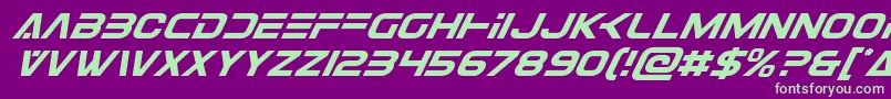 Eurofightersuperital Font – Green Fonts on Purple Background