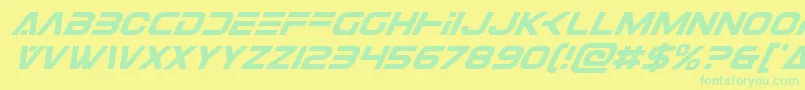 Więcej informacji o czcionce Eurofightersuperital Czcionka Eurofightersuperital – zielone czcionki na żółtym tle