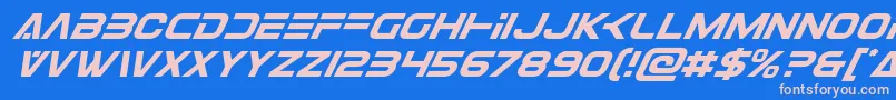Eurofightersuperital Font – Pink Fonts on Blue Background