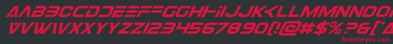Eurofightersuperital Font – Red Fonts on Black Background