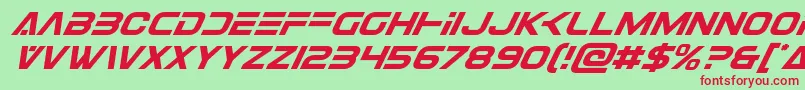 Eurofightersuperital Font – Red Fonts on Green Background