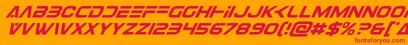 フォントEurofightersuperital – オレンジの背景に赤い文字