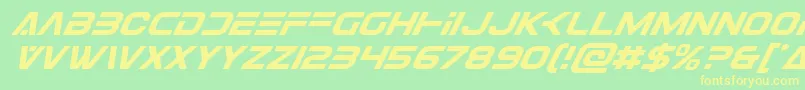 Eurofightersuperital Font – Yellow Fonts on Green Background