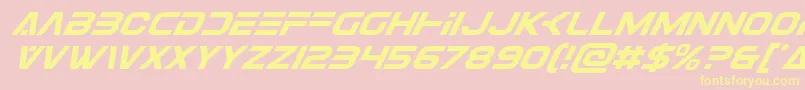 Eurofightersuperital Font – Yellow Fonts on Pink Background