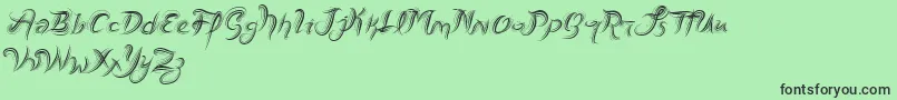 fuente VtksFreshMint – Fuentes Negras Sobre Fondo Verde
