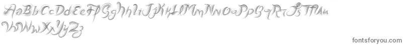 VtksFreshMint-fontti – harmaat kirjasimet valkoisella taustalla