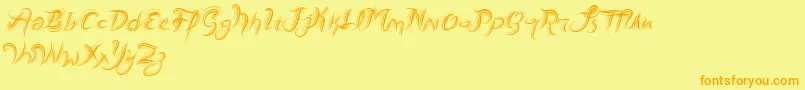 VtksFreshMint Font – Orange Fonts on Yellow Background