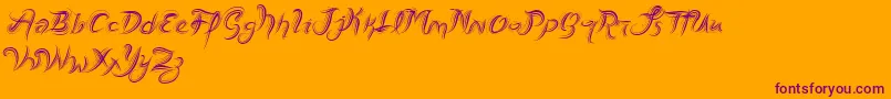 VtksFreshMint-Schriftart – Violette Schriften auf orangefarbenem Hintergrund