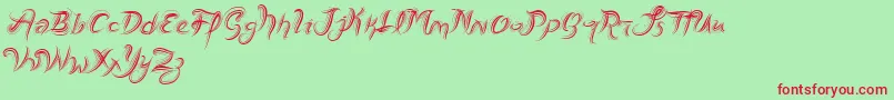 VtksFreshMint Font – Red Fonts on Green Background