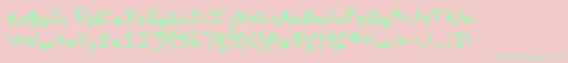 TheKoolFont Font – Green Fonts on Pink Background