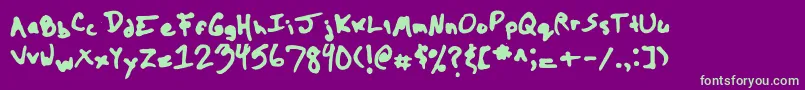 TheKoolFont Font – Green Fonts on Purple Background