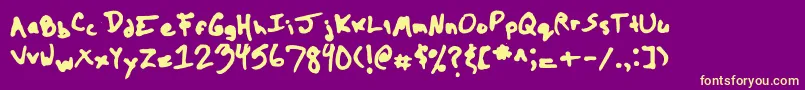 Fonte TheKoolFont – fontes amarelas em um fundo roxo