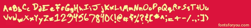 TheKoolFont Font – Yellow Fonts on Red Background