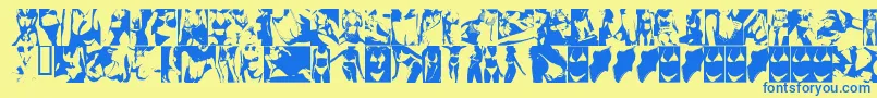 SexydynamiteVersion2000 Font – Blue Fonts on Yellow Background