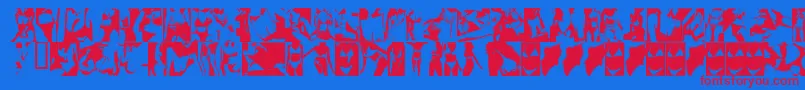 SexydynamiteVersion2000 Font – Red Fonts on Blue Background