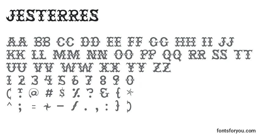 Шрифт Jesterres – алфавит, цифры, специальные символы