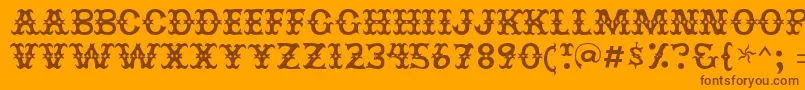 Jesterres-Schriftart – Braune Schriften auf orangefarbenem Hintergrund