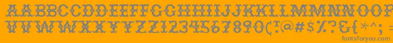 Jesterres-Schriftart – Graue Schriften auf orangefarbenem Hintergrund